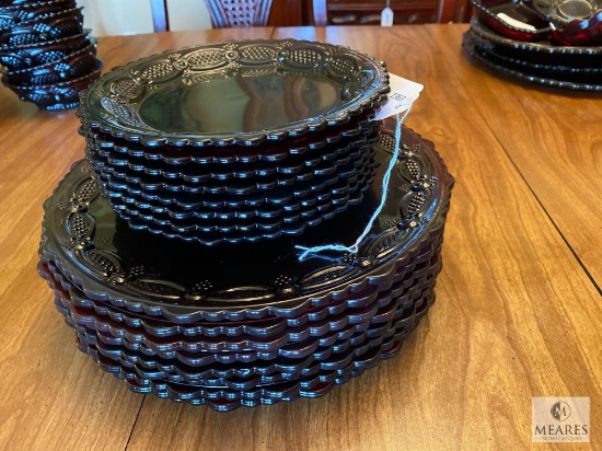 Avon Cranberry Color Set of Eight Dinner Plates and Salad Plates