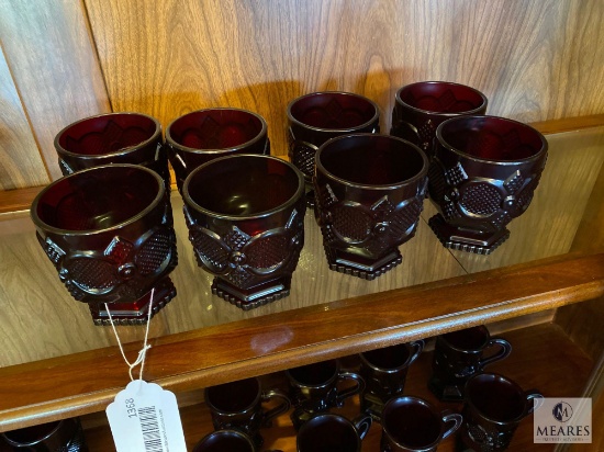 Avon Cranberry Color Set of Eight Desserts