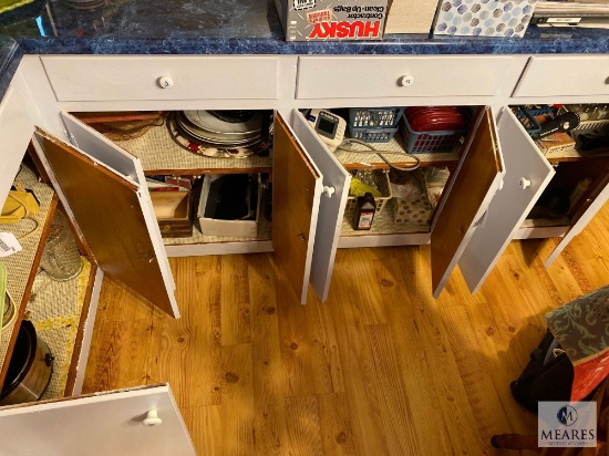 Contents of Lower Kitchen Cabinets Below Island