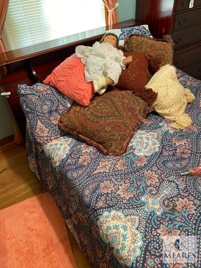 Full Size Headboard, Footboard, Frame and Bedding