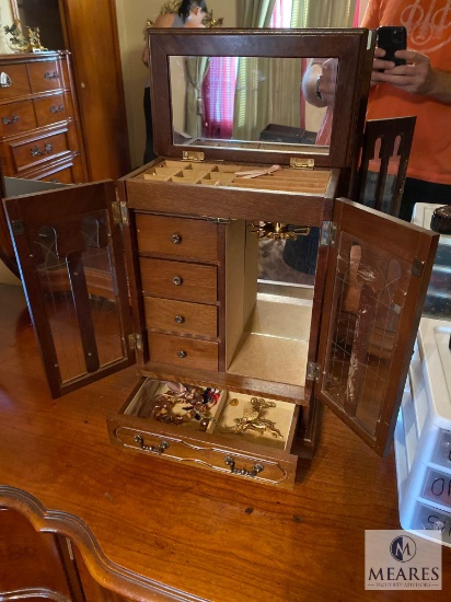 Small Table Top Jewelry Box with Contents