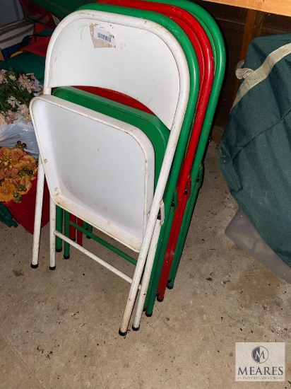 Four Metal Folding Chairs