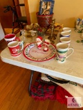 Large Lot of Christmas Items Including Linens