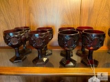 Avon Cranberry Color Set of Six Glasses