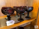 Avon Cranberry Color Set of six Glasses