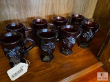 Avon Cranberry Color Set of Eight Irish Coffee Mugs