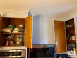 Contents of Upper Kitchen Cabinets on Oven Wall