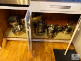 Contents of Lower Kitchen Cabinets Below Stove