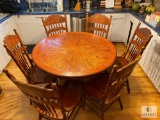 Single Pedestal Clawfoot Table and Six Chairs