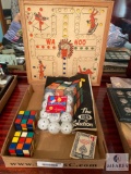 Game Lot Including Wa Hoo Board and Rubik's Cube Solution Book