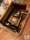 Large Tote of Picture Frames - Various Sizes