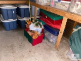 Large Lot of Christmas Items Under Workbench