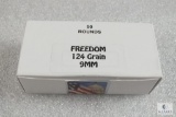 50 Rounds Freedom 9mm 124 Grain Ammo