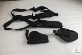 Lot of 3 assorted Nylon Holsters includes 1 Size 6 Shoulder Holster