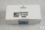 50 Rounds Freedom 9mm 124 Grain Ammo