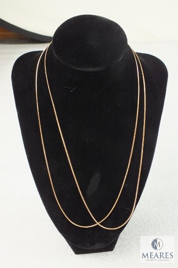Lot of 2 gold plated Snake Chain Necklaces costume jewelry 20" each
