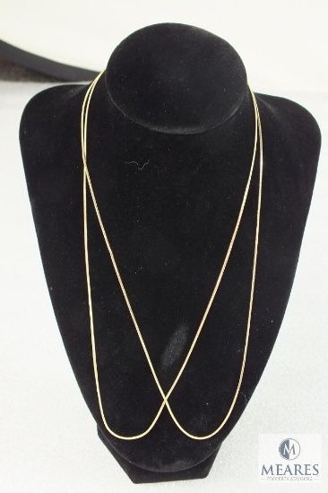 Lot of 2 gold plated Snake Chain Necklaces costume jewelry 20" each