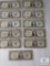 Lot of (11) small size US $1 silver certificates