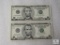 Lot of (2) sequentially numbered crisp uncirculated small size $5 notes