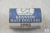 US MINT UNC $10 roll of Kennedy Half Dollars - 2005-P