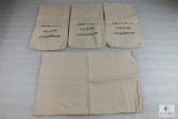Lot of 4 EMPTY Canvas Coin Sacks (3 labeled Collector's Hoard) EMPTY