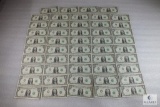 Group of (49) Barr notes:  crisp, uncirculated sequentially numbered $1 US small-size notes