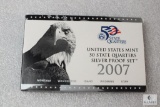 2007 United States Mint State Quarters Silver Proof Set