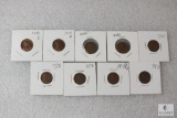 Lot of (9) 1939-D Lincoln wheat cents