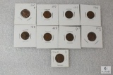 Lot of (9) 1940-D Lincoln wheat cents