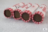 Four rolls of mixed Lincoln wheat cents