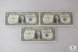 Lot of (3) sequentially numbered US small size $1 silver certificates