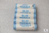 Lot of (5) rolls of mixed UNC Jefferson nickels