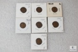 Lot of (7) 1923-S Lincoln wheat cents