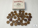 Lot of assorted 1911 Wheat Cents in vintage English Ovals box