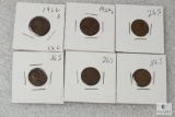 Lot of (6) 1926-S Lincoln wheat cents
