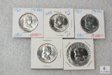 Lot of (5) 1960s Franklin Half Dollars