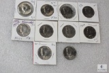 Lot of (10) mixed Kennedy half dollars - (1) 1968
