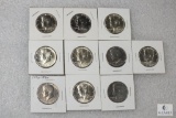 Lot of (10) mixed Kennedy half dollars - some 40% silver