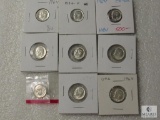Lot of (9) mixed silver Roosevelt dimes