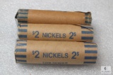 Lot of (3) rolls of mixed nickels - possible Buffalo, Liberty and Jefferson