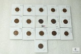 Lot of (16) 1909 and 1909 VDB Lincoln wheat cents