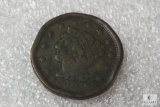 1852 Large cent - rim damage