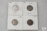 1925 Standing Liberty quarter and (3) Liberty V nickels