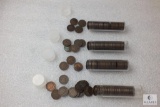 FOUR rolls of mixed Indian Head cents
