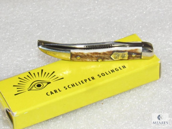 New Carl Schlieper Solingen Germany Eye Brand Baby Texas Toothpick Folder Knife