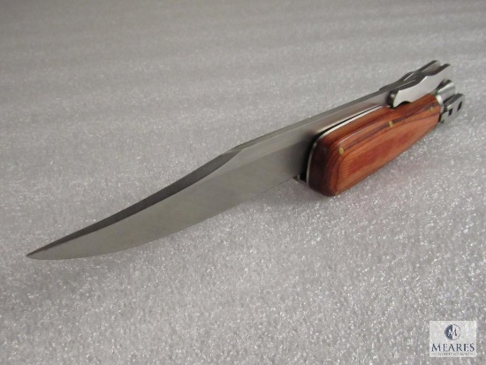 Grand Way Tactical Folding Survival Finnish Knife Dagger with Wood Handle