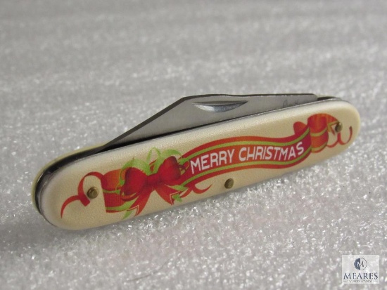Vintage Frost cutlery Surgical Steel "Merry Christmas" Novelty Folder Knife