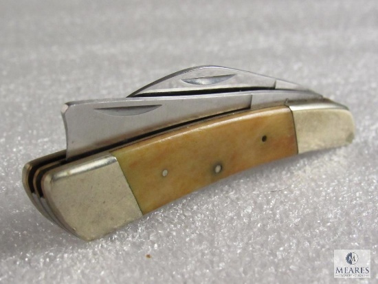 Vintage Frost Cutlery Surgical Steel Razor & Folder Knife Bone Handle