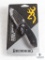 New Browning Wihongi Signature Hysteria Black handle Folder Knife with Belt Clip