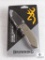 New Browning Wihongi Signature Hysteria Tan handle Folder Knife with Belt Clip